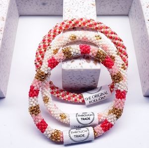 FLAMINGO -Original Roll-On® Bracelets, 7" round, made in Nepal #1 (3 pieces)